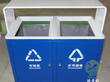 噴塑戶外雙分類鋼制垃圾桶